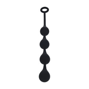Analkette aus Silikon in Tropfenform Schwarz M 30 x 3 cm