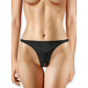 String Ouch verstellbar mit Bullet und offenem Schritt Schwarz 34,5 cm