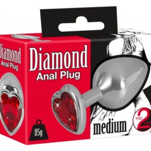 Aluminium-Analplug mit Schmuckstein