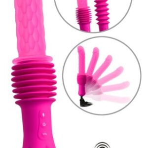 Stoßvibrator mit Wärme und Fernbedienung, pink