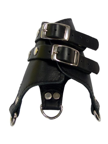 Leder-Hodenmanschette mit D-Ringen 1 Leder-Hodenmanschette mit D-Ringen