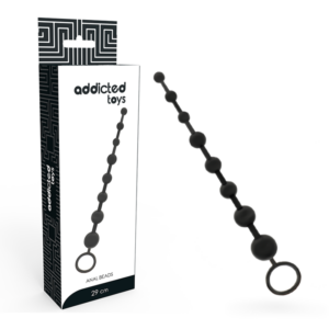 Analkette mit 8 Kugeln Schwarz 29 cm