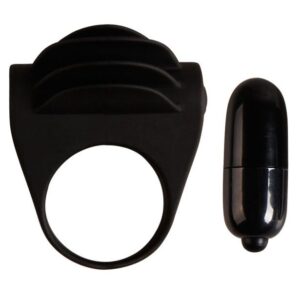 Penisring Chester mit Rippenpad und Bullet Schwarz