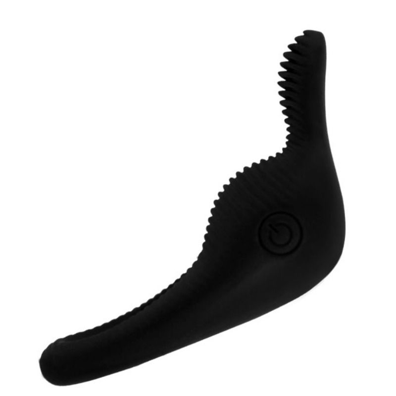 Penisring Thimble mit geripptem Arm und Vibrationskugel Schwarz 1 Penisring Thimble mit geripptem Arm und Vibrationskugel Schwarz