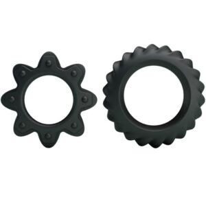 Penisring Set Flowering 2-teilig Schwarz 2,3 und 2,8 cm